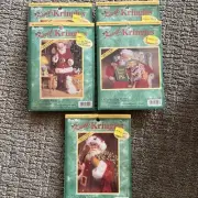 Vtg 1999 Bucilla Kwik Kringles Cross Stitch Kit Santa Christmas 5x7 Lot Of 5