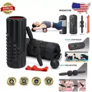 Portable 5-in-1 Massage Roller Set - Foam Roller, Muscle Roller Stick & More