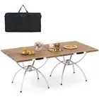 2 PCS Folding Camping Table Aluminum Portable BBQ Picnic Desk Extendable Outdoor
