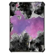 iPad mini (6th gen) iPad Impact Case Black white gold pink purple watercolor nebula painting