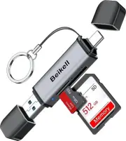 SD Card Reader,Dual Connector USB C USB 3.0 Memory Card Reader Adapter