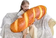 3D Simulation Bread Shape Pillow Soft Lumbar Back Cushion Funny Food Plush Stuffed Toy for Home Decor (32 in)