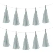 25Pcs Gray Tassel Garland Banner with Rope