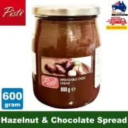 Pisti Spreadable Choc Creme Chocolate and Hazelnut Cream Spread 600g Italian