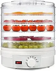 Food dehydrator Electric Round Food Dehydrator Large 6 Removable Trays Adjustable Temperature Control – Perfect for Healthy Natural Snacks Dried Fruit