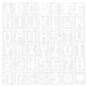 42pcs 3 Inch Letter Stencils Alphabet Number Stencil Interlocking, White