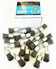 20pc CALHAWK 1" FINE STEEL WIRE CUP END BRUSH SET CZWWC1F WHEEL BRUSHES DRILL