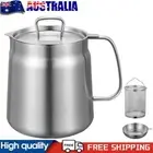 2L Deep Frying Pot Oil Filter Tank Stainless Steel Oil Fryer Filter Cup Combo #A