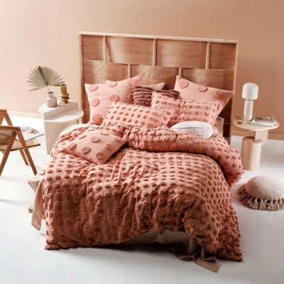 Linen House Haze Rosette Duvet Doona Quilt Cover Set Super King Size