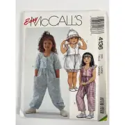 4136 McCalls Sewing Pattern Children's VTG Easy Jumpsuit Romper & Bonnet Size L