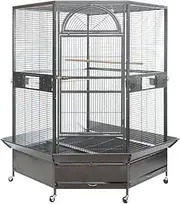 185cm XXL Corner Bird Cage Pet Parrot Aviary Perch Castor Wheel