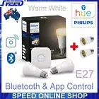 PHILIPS Hue White Starter Kit A60 Bluetooth -(Bridge + E27 Bulbs + B22 Adapters)