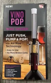 New Cork Vino Pop Wine Bottle Opener Push-Pump & Pop aerator air rise as seen TV