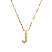 Culturesse 50cm Initial J Pendant 24K Gold Plated Necklace Fashion Jewellery