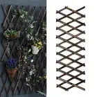 Retractable Wooden Trellis Lattice Fence Lawn Outdoor Decor Flowers Growing