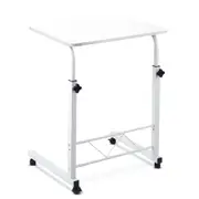 Portable Laptop Table Adjustable Height Desk - White
