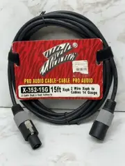 15' ft 14ga Speakon to Speakon SPEAKER CABLE WIRE PA DJ Pro Audio X-352