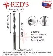 Solid Carbide 2-Flute 6mm DIA 42mm Spiral DOWNCUT end mill 6mm shank router bit