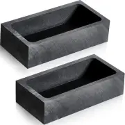 2 Pieces Graphite Ingot Mould Crucible for 4 x 2 x 1 Inch, Gold,Silver