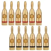 Gold-Plated Banana Plug or Connector (Open Screw Type) (6 Pairs (12 Plugs))5099