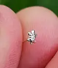 Tortoise Nose Stud Reptile 22g (0.6mm) 925 Sterling Silver Ball End Jewelry tv1