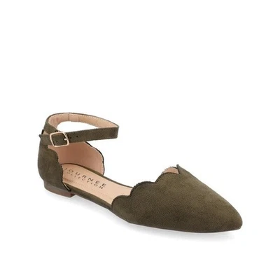 Journee Collection Womens Lana Buckle Pointed Toe Ballet Flats (Size 10)