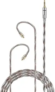 JC20 Spiral Foil Silver Plated Upgrade Cable Gold-Plated 3.5 Four- Plug Worry-Free Wire Control Three Button Earphone Upgraded Cable(C Ector) Perkin Brown