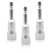 3pcs 1/4 Shank Strong Magnetic 11mm Hex Socket Driver Screw Adapter Tool Bits E