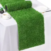 Artificial Grass Table Runners 14 x 48 Inch Green Grass Tabletop Synthetic Gr...
