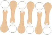 [Angoily] 6pcs Bamboo Keychain Trolley Tokens Coin Holder Key Ring for Grocery Shopping Portable and Lightweight Shopping Cart Token Holder