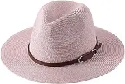 [Generic] 54-58-60Cm Panama Straw Hats for Women Summer Travel Breathable Beach Hats Men Panama Jazz Hats