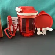 Tupperware SuperSonic Chopper Tall Food Processor 3 cup/ 730ml Red Mix Chop New