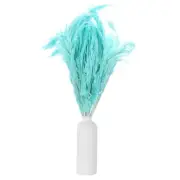 10PCS Faux Pampas Grass, Blue 17" Artificial Fluffy Dried Grass