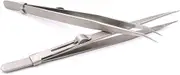 ZENWORYS 2PCS Precision Tweezers, Model Hobby Making Tools, Upgraded Bent and Straight Flat Tip Stainless Steel Tweezers