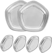 KICHOUSE Artists Palette 6pc Set Oil Watercolor Paint Mixing Tray Sturdy Alloy for Model Makeup