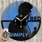 LED Clock Simply Red LED Light Vinyl Record Wall Clock LED Wall Clock 4866
