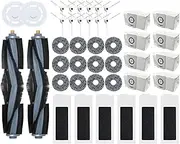 Compatible for Ecovacs Deebot. Compatible for T20 Omni Accessories Main Side Brush Mop Cloth HEPA Filter Dust Bag Replacement Spare Parts(42pcs)