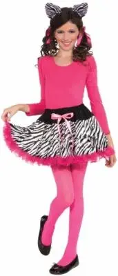 Zebra Skirt Headband Animal Safari Fancy Dress Halloween Child Costume Accessory