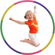 WUSJCOF Children's Hula Fitness Hoop, Children's Hula Hoop for Boys and Girls, Plastic Removable, Perfect for Dance, Gym and Fitness Activities (Multi-Colour)