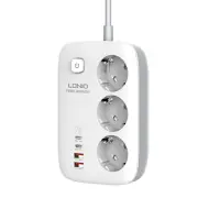 [GaN Tech] LDNIO 3250W 7-Port Power Strip 2USB-A+2USB-C+3 Socket PD QC3.0 Fast Charging Desktop Charging Station EU Plug