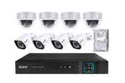 Elinz 8CH AHD 1080P HD Video & Audio Recording CCTV Surveillance DVR 4x Outdoor Bullet 4x Vandal-proof Dome Security Camera System 2TB HDD