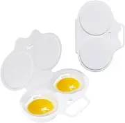 Microwave Egg Cooker Microwave Egg Poacher Microwave Egg Boiler 2Pcs Food Grade PP Microwave Egg Poacher with Lid 2 Cups Handled Heat Resistant Microwave Egg Maker