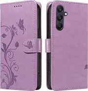 [YBFJCE] Case for Samsung Galaxy A25 5G, PU Leather Magnetic Flip Folio Kickstand Card Holder Shockproof Protective Cover, Wallet Case for Samsung Galaxy A25 5G, Purple