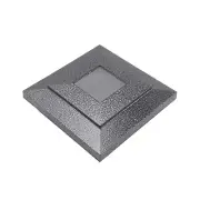 4" Sq. Cape May Downward Solar LED Lighted Vinyl Post Cap - Antique Gray