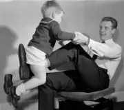 Preston North End Footballer Tony Singleton With His Son 1964 Old Photo