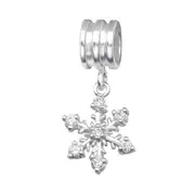 Silver Snowflake Charm Bead