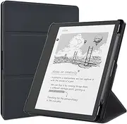 DMLuna Tri-Fold Stand Case for 10.2" Kindle Scribe 1st Generation - 2024/2022 Release, Premium PU Leather Water-Safe Cover with Auto Sleep Wake, Built-in Pen Holder, Magnetic Closure - Black