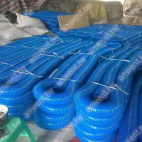 在飛比找蝦皮購物優惠-藍色工業吸塵管塑料管PVC橡膠伸縮軟管 除塵管軟接頭波紋管1
