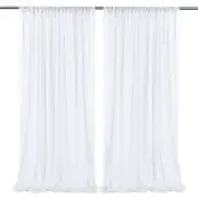 10ft x 10ft White Chiffon Backdrop Curtains, Wrinkle-Free Sheer Chiffon Fabri...
