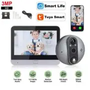 Tuya 3MP Peephole Smart wifi doorbell with cameras 4.3inch 1080P Eye 5000mAh PIR
